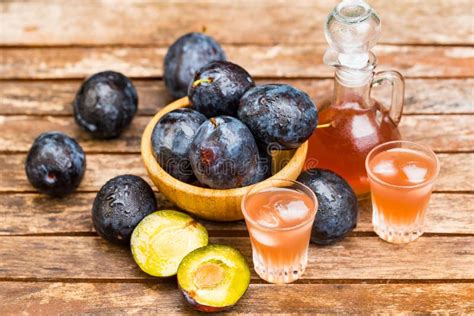 Plum Brandy or Slivovitz with Fresh and Tasty Plum Stock Image - Image ...