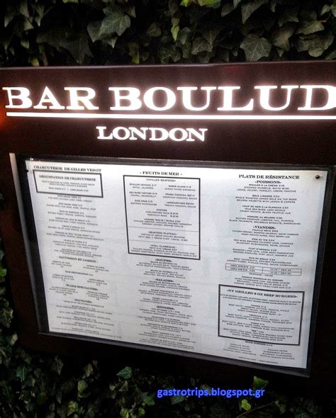 Gastrotrips: Bar Boulud, London