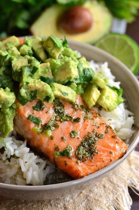 Avocado Salmon Rice Bowl - Will Cook For Smiles