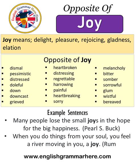 Opposite Of Joy, Antonyms of Joy, Meaning and Example Sentences - English Grammar Here