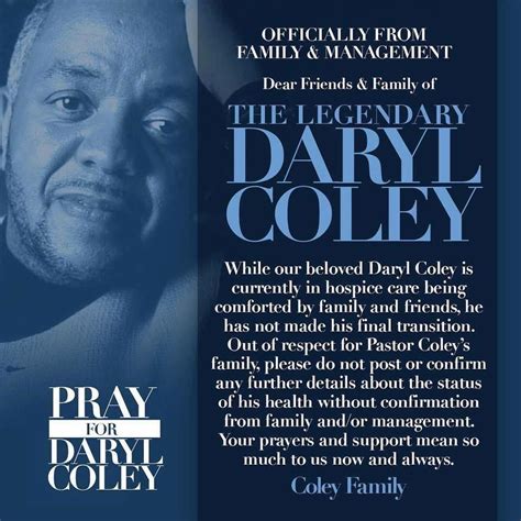 Gospel Legend Pastor Daryl Coley Passes Away | The Light 103.9 FM