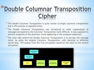 Transposition cipher techniques | PPT