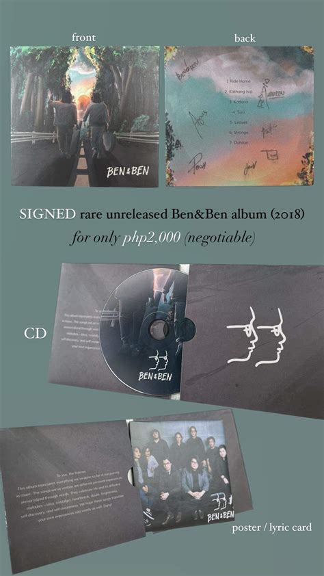 Signed and Unreleased Rare Ben & Ben Album (2018) : r/phclassifieds