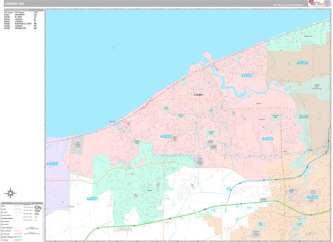 Lorain Ohio Wall Map (Premium Style) by MarketMAPS - MapSales