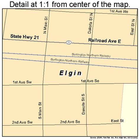 Elgin North Dakota Street Map 3823020