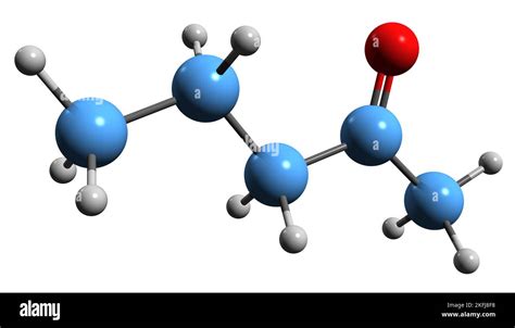 3D image of 2-Pentanone skeletal formula - molecular chemical structure ...