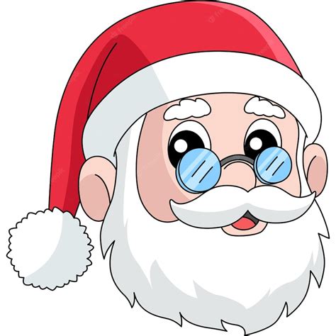 Premium Vector | Christmas Santa Head Cartoon Colored Clipart