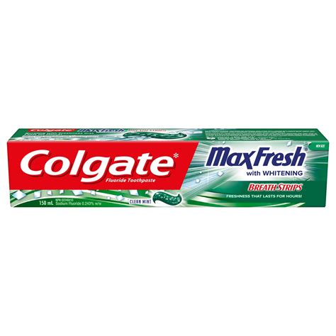 Colgate Max Fresh Toothpaste with Mini Breath Strips, Clean Mint ...