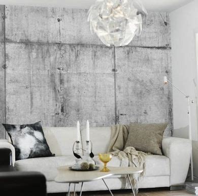 10 Wallpaper Options to Trick the Eye | Living room designs, Concrete living room, Room design