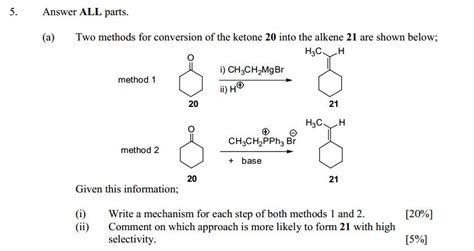 Alkene formation from Ketone - The Student Room