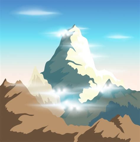 Mountain background bright shiny cartoon design Vectors graphic art designs in editable .ai .eps ...