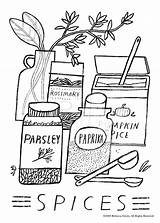 Painting Spices — Rebecca Green sketch template