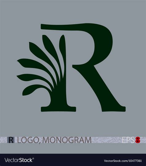 R monogram Royalty Free Vector Image - VectorStock