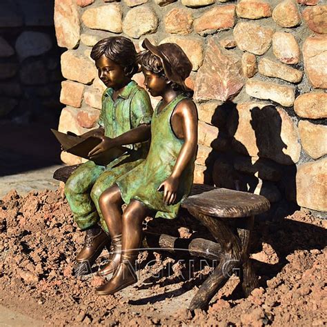 Reading children bronze statues - custom made - Bronze sculpture art