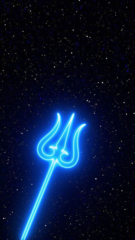 Shiva 3D Neon Trishul, 3d, blue, glow, lord, maha shivratri, mahadev, neon, shiva, HD phone ...