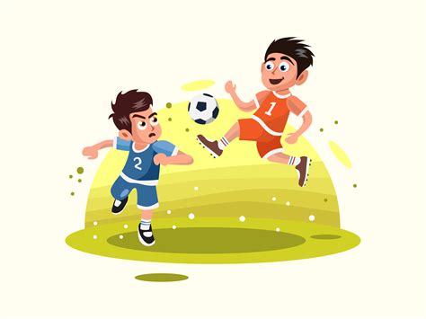 Two Kids Playing Soccer Vector Illustration by Dendy Herlambang on Dribbble