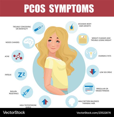 Pcos symptoms infographic detailed infographic Vector Image