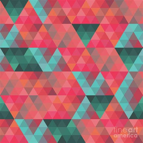 Abstract geometric colorful Endless Triangles abstract art Painting by ...