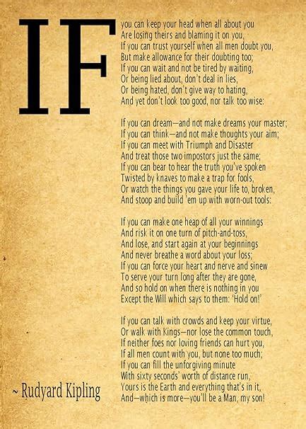 IF Poem Art Print IF Poem by Rudyard Kipling Art Print IF Poster If ...