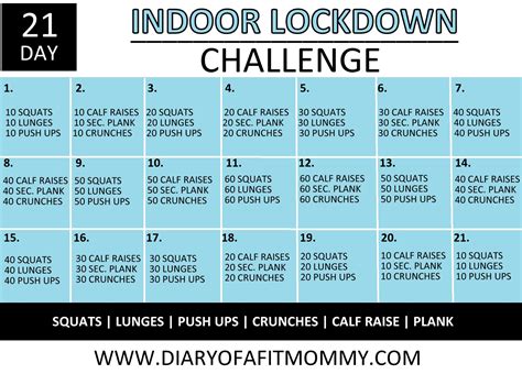 21 DAY INDOOR LOCKDOWN CHALLENGE - Diary of a Fit Mommy