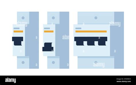 Automatic circuit breaker. Electric switches set. Fuse box. Types of ...