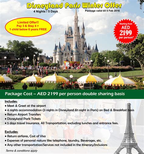 Disneyland Paris Winter Package - Pay 3 night and Stay 4 Nights