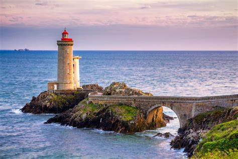 Lighthouse Phare Du Petit Minou in Plouzane, Brittany (Bretagne), France. Stock Image - Image of ...