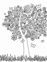 Trees Coloring Pages For Adults sketch template