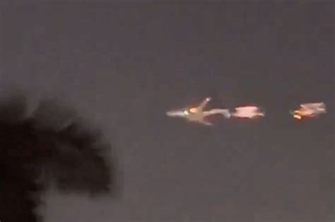 Flames seen shooting out from Atlas Air Boeing 747-8 engine flying over ...