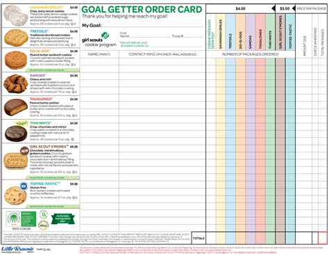 Girl Scout Cookie Order Form G-4c in color American Girl Doll Crafts ...