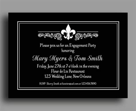 Fleur De Lis Invitation Printable or Printed with FREE