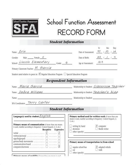 FREE 10+ School Assessment Form Samples in PDF