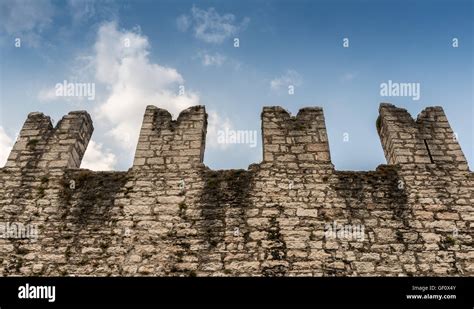 Trento castle wall Stock Photo - Alamy