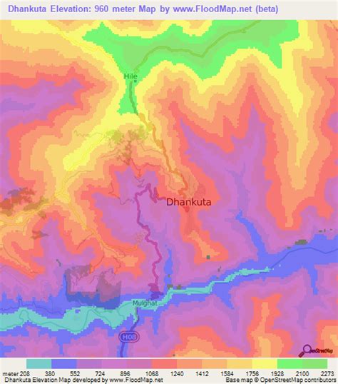 Elevation of Dhankuta,Nepal Elevation Map, Topography, Contour