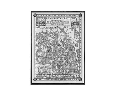 Vintage Princeton University Campus Map 1932 Pictorial Map Historical ...