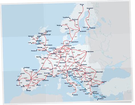 European Railway Map | Interrail map, Train map, Europe train