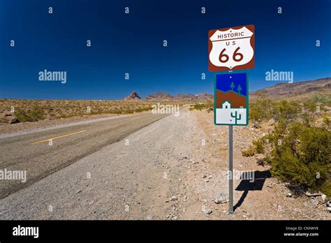 historic Route 66 and road sign, USA, Arizona Stock Photo - Alamy