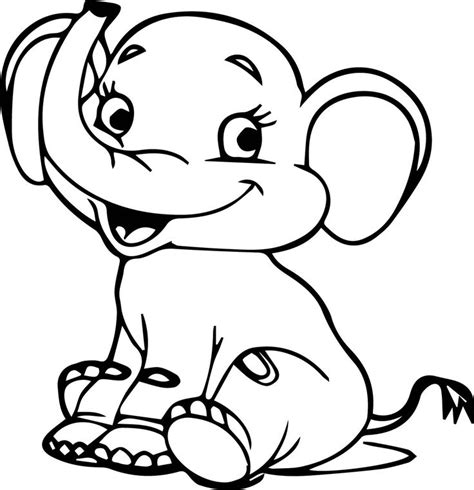 awesome Cartoon Baby Elephant Cute Coloring Page | Boyama sayfaları, Ücretsiz boyama kitapları ...