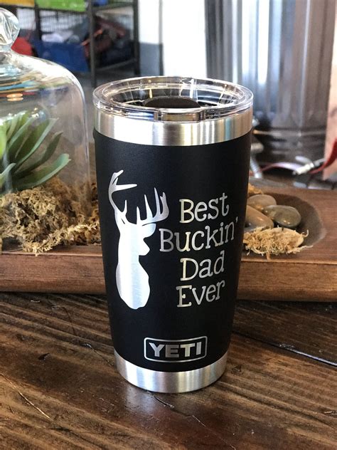 Laser Engraved Authentic Yeti Rambler - BEST BUCKIN' DAD in 2021 | Engraved tumblers, Laser ...