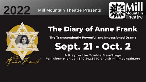 Mill Mountain Theatre Presents The Diary of Anne Frank - Mill Mountain ...