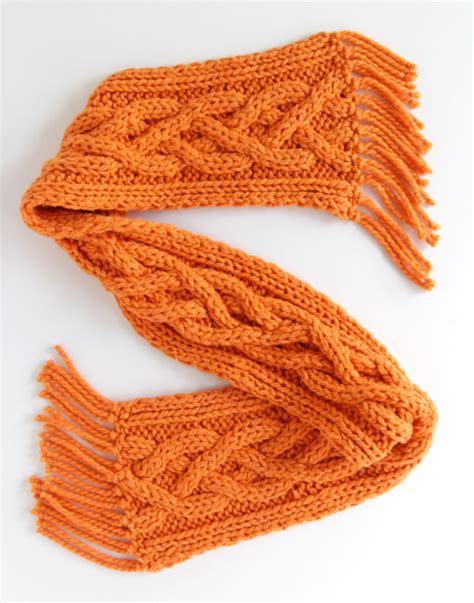 Quad Cable Knit Scarf Pattern | AllFreeKnitting.com