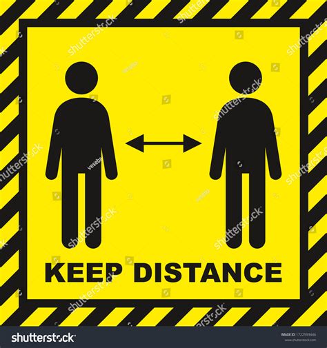 Keep Distance Sign Social Distance Warning Stock Vector (Royalty Free ...