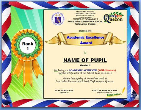 Pin by Rosauro Arguelles on Border design | School certificates ...