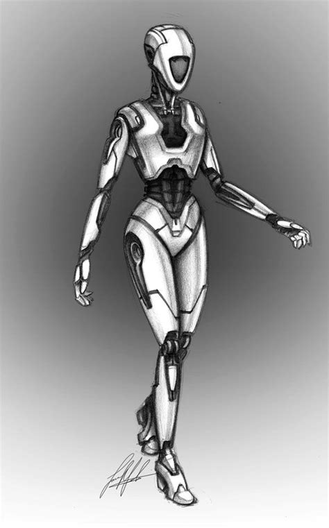 Human Robot Sketch at PaintingValley.com | Explore collection of Human ...