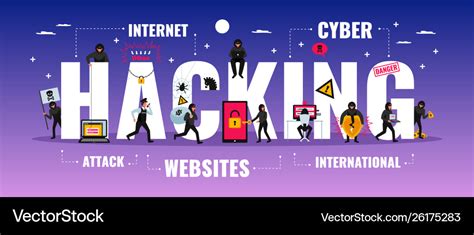 Hacker typography banner Royalty Free Vector Image