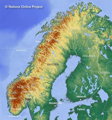 Topography of Norway | Norway, Norway map, Norway location