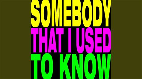 Somebody That I Used to Know (Extended Radio Remix) - YouTube