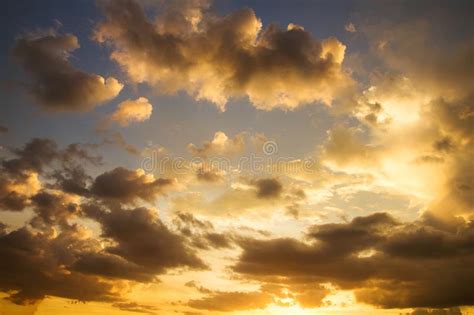 Fiery Orange Sunset Sky with Clouds. Stock Image - Image of fiery ...