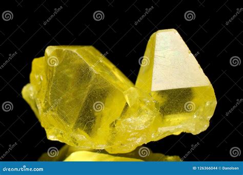 Yellow Native Sulphur Crystals Stock Photo - Image of rare, shining ...