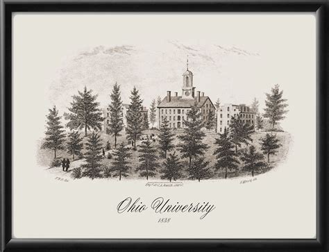 Ohio University 1838 | Vintage City Maps